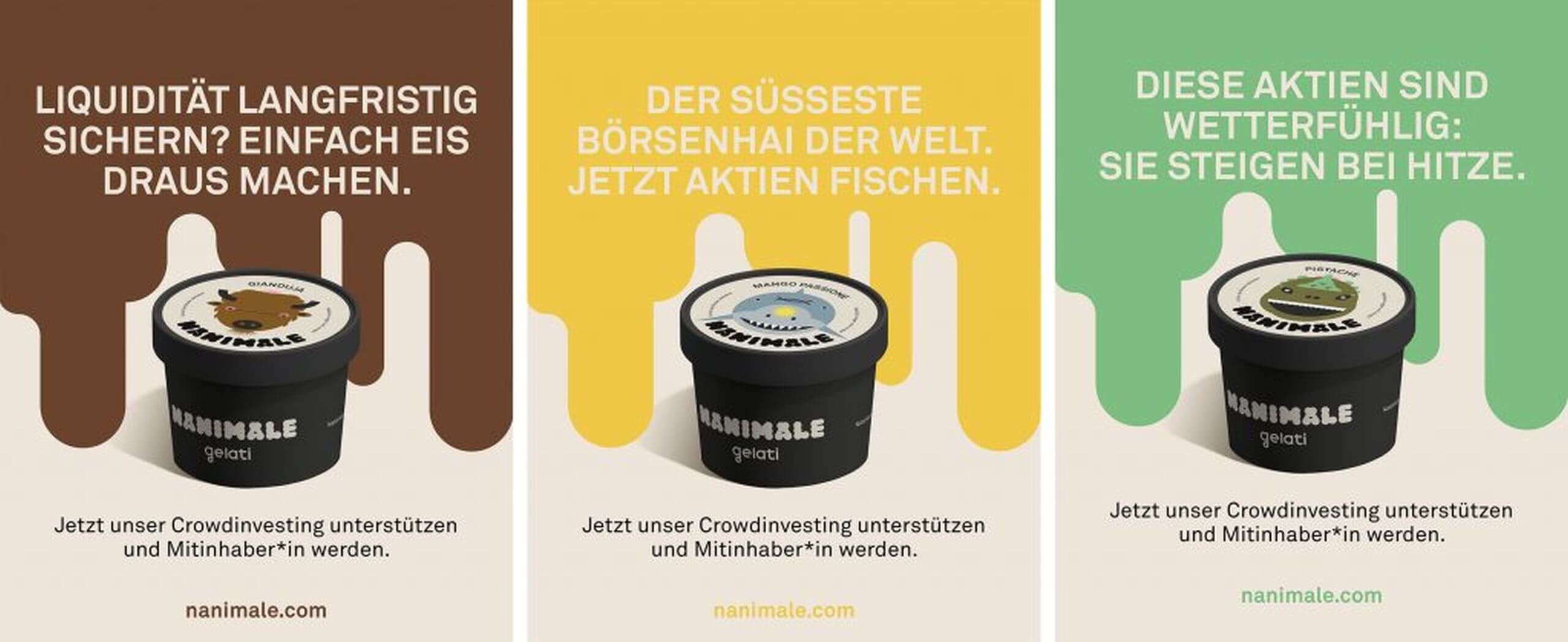 Nanimale 3erKombo mit Aktien sprüchen