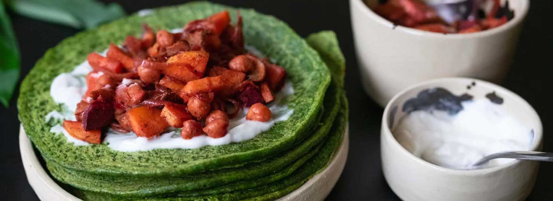 Vegane Bärlauch Crêpes