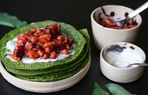 Vegane Bärlauch Crêpes