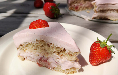 Vegane Erdbeertorte