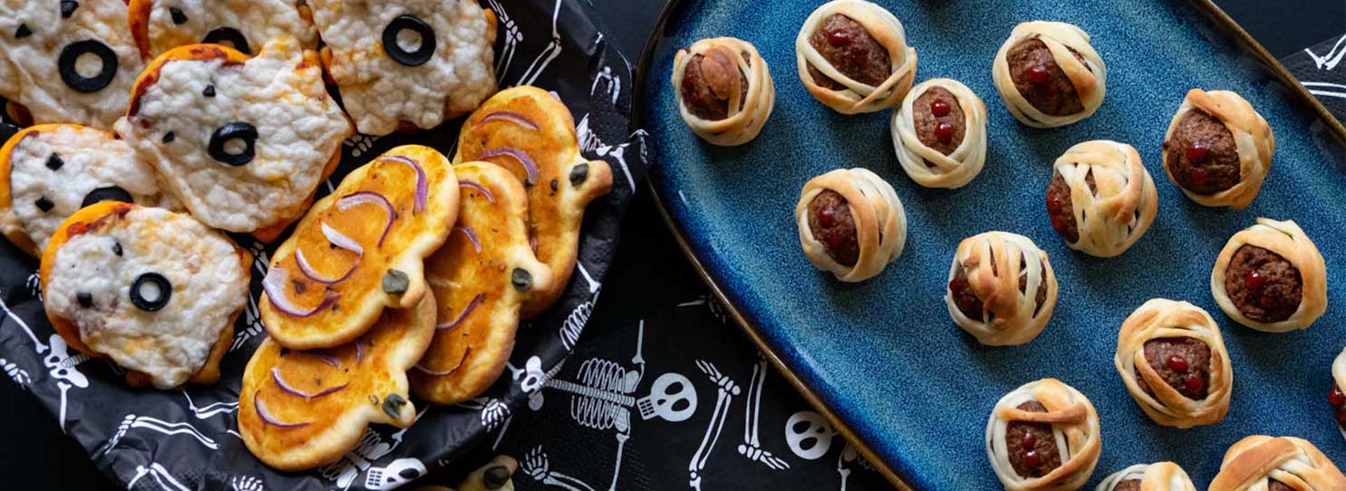 3 einfache vegane Halloween Snacks mit Pizzateig