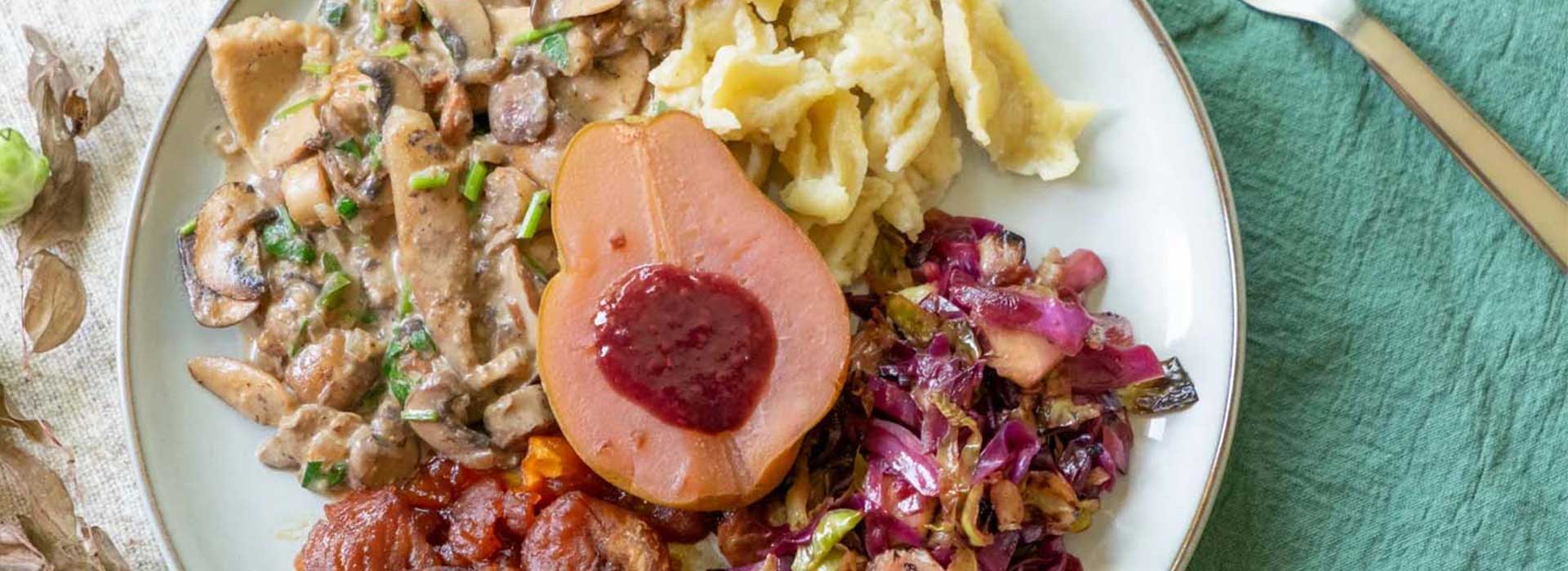Veganer Herbstteller
