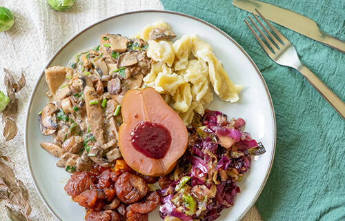 Veganer Herbstteller