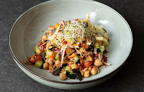 Veganer Kichererbesensalat