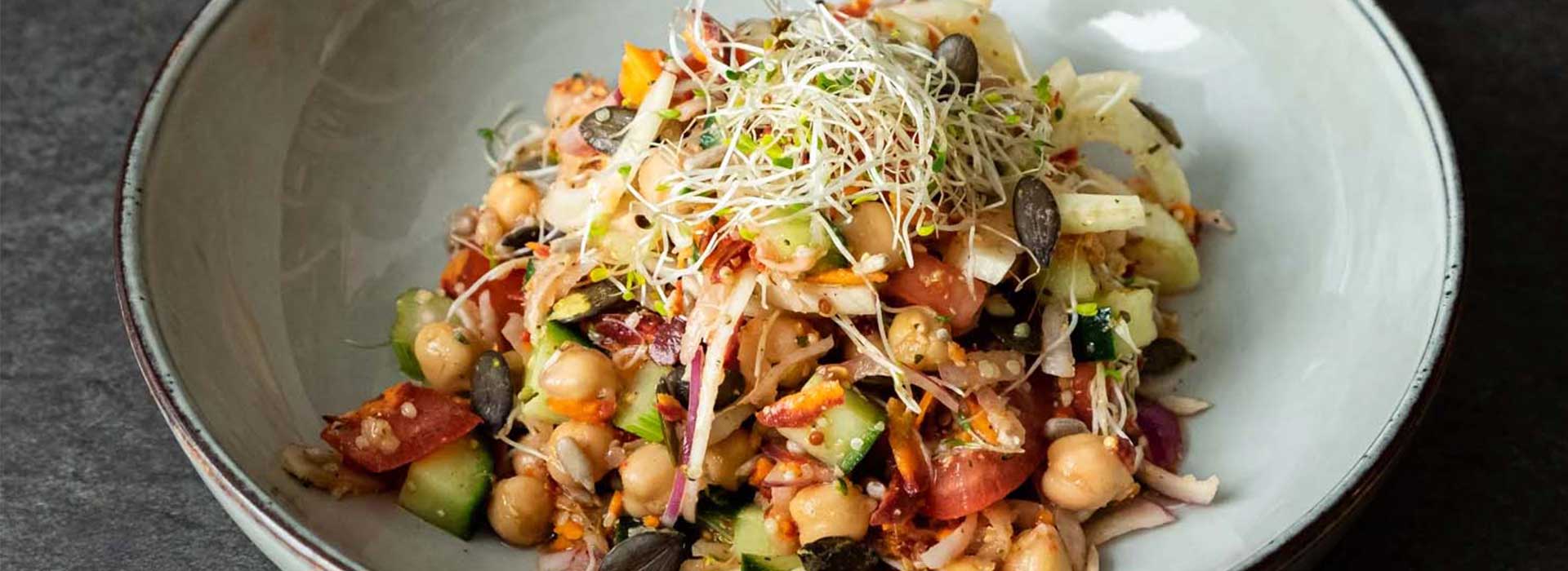 Veganer Kichererbesensalat