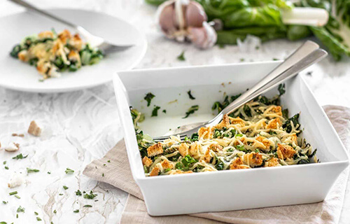 Veganer überbackener Krautstiel