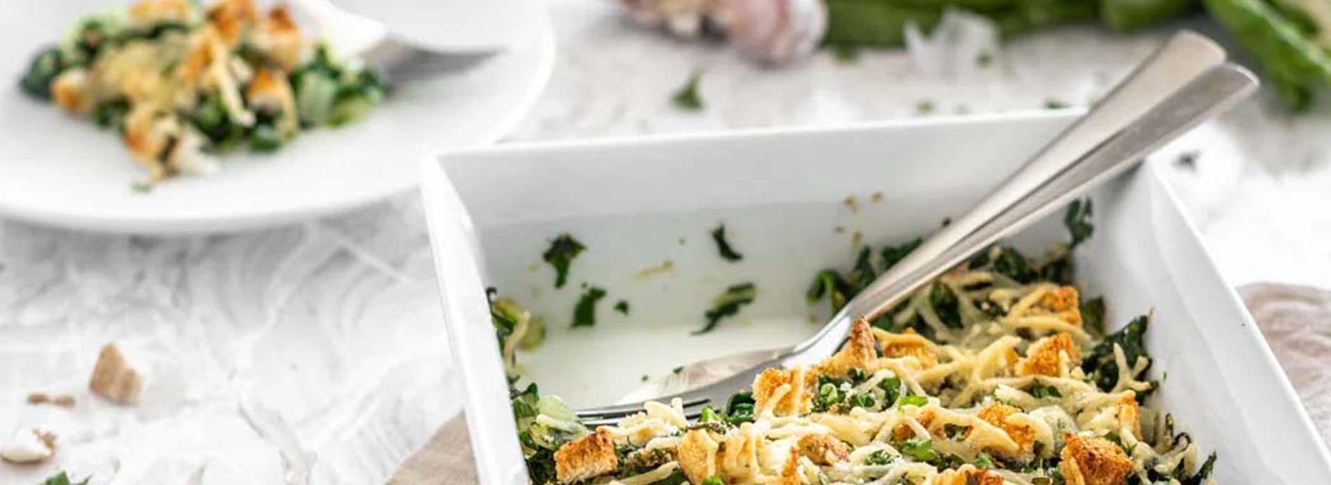 Veganer überbackener Krautstiel