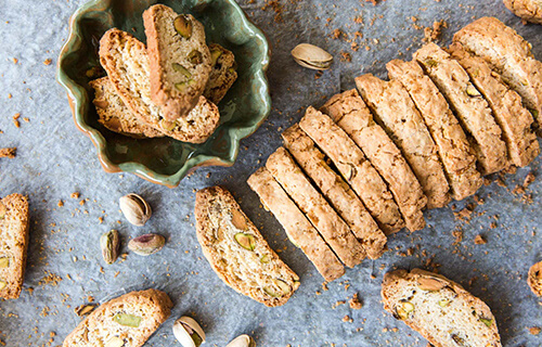 Vegane Pistazien-Orangen-Cantuccini