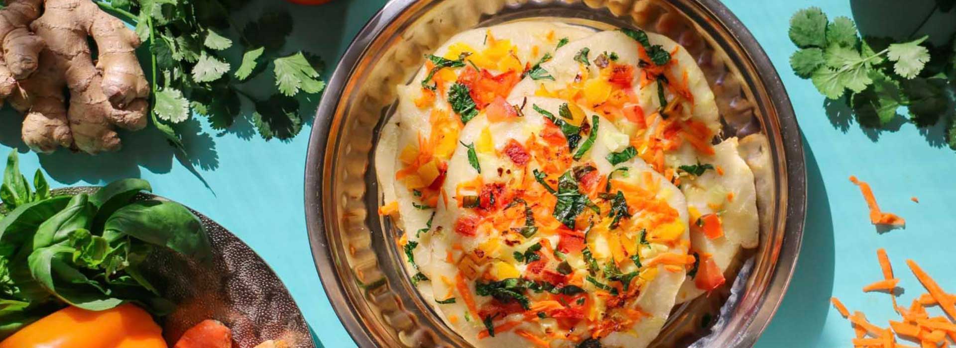 Vegane Uttapam – indische Pfannkuchen
