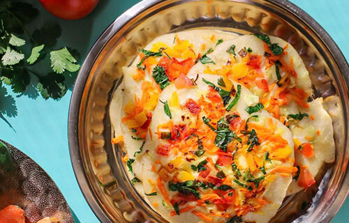 Vegane Uttapam – indische Pfannkuchen